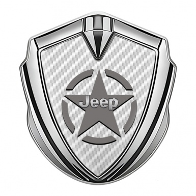 Jeep Metal Emblem Badge Silver White Carbon Grey Star Edition