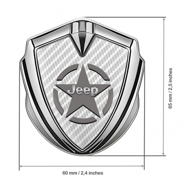 Jeep Metal Emblem Badge Silver White Carbon Grey Star Edition