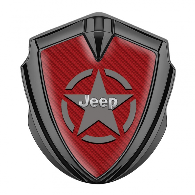 Jeep Domed Emblem Badge Graphite Red Carbon Grey Star Edition