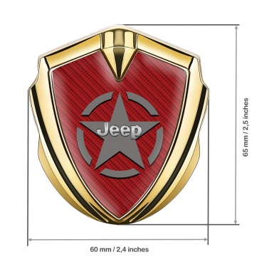 Jeep Domed Emblem Badge Gold Red Carbon Grey Star Edition