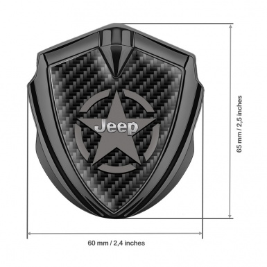 Jeep Emblem Ornament Graphite Black Carbon Grey Star Edition