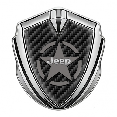 Jeep Emblem Ornament Silver Black Carbon Grey Star Edition