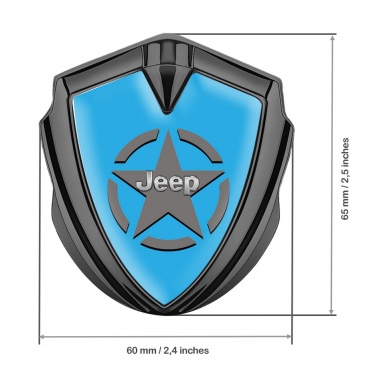 Jeep Bodyside Domed Emblem Graphite Sky Blue Grey Star Edition