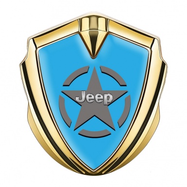 Jeep Bodyside Domed Emblem Gold Sky Blue Grey Star Edition