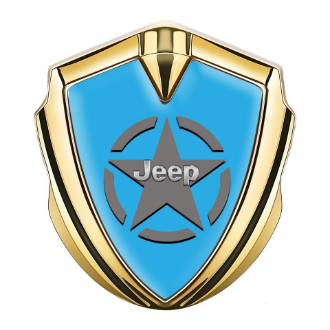 Jeep Bodyside Domed Emblem Gold Sky Blue Grey Star Edition