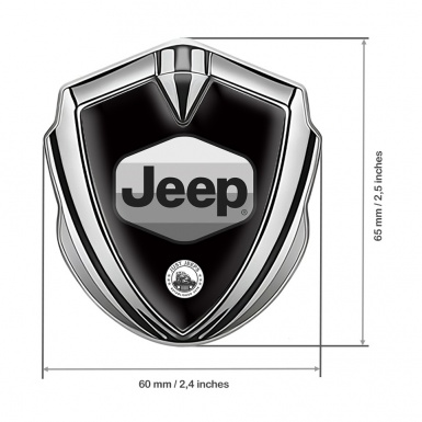 Jeep Emblem Metal Badge Silver Black Base Greyscale Logo Design