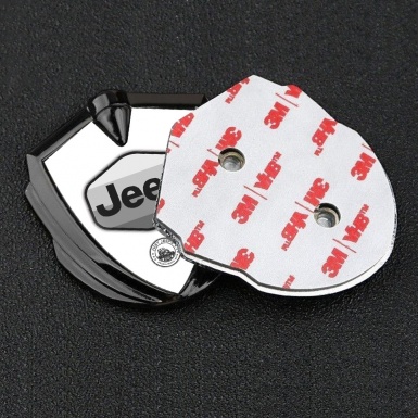 Jeep 3d Emblem Badge Graphite White Base Greyscale Logo Design