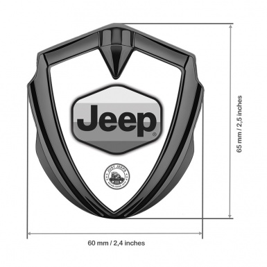 Jeep 3d Emblem Badge Graphite White Base Greyscale Logo Design