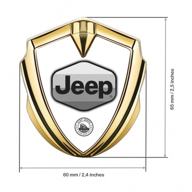 Jeep 3d Emblem Badge Gold White Base Greyscale Logo Design