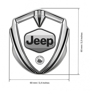 Jeep 3d Emblem Badge Silver White Base Greyscale Logo Design