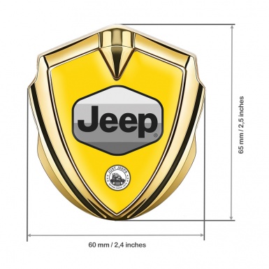 Jeep Emblem Car Badge Gold Yellow Base Greyscale Logo Design