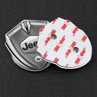 Jeep Emblem Silicon Badge Silver Light Carbon Greyscale Logo Design