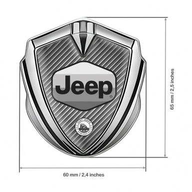 Jeep Emblem Silicon Badge Silver Light Carbon Greyscale Logo Design