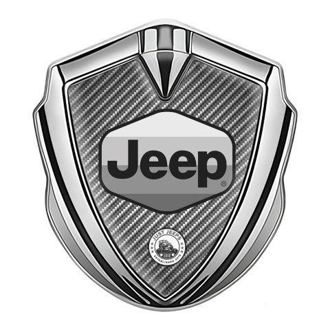 Jeep Emblem Silicon Badge Silver Light Carbon Greyscale Logo Design