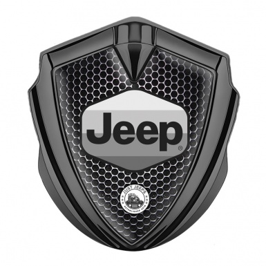 Jeep Emblem Silicon Badge Graphite Dark Mesh Greyscale Logo Design