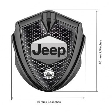 Jeep Emblem Silicon Badge Graphite Dark Mesh Greyscale Logo Design