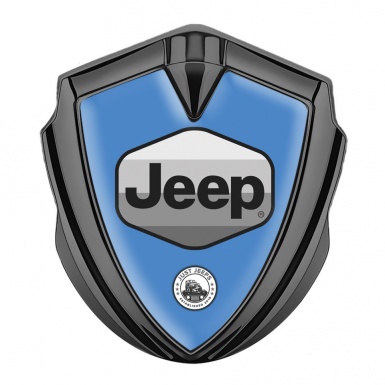 Jeep Emblem Silicon Badge Graphite Glacial Blue Greyscale Logo Design