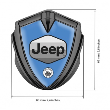 Jeep Emblem Silicon Badge Graphite Glacial Blue Greyscale Logo Design