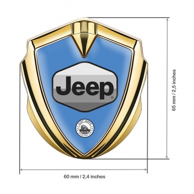 Jeep Emblem Silicon Badge Gold Glacial Blue Greyscale Logo Design