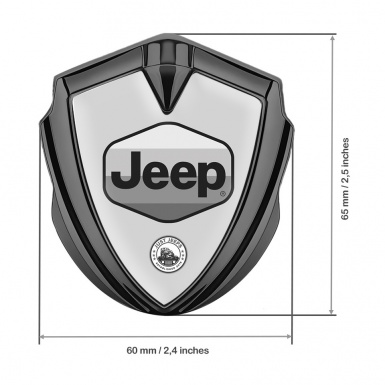 Jeep Metal Domed Emblem Graphite Light Base Greyscale Logo Edition