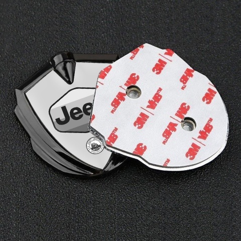 Jeep Metal Domed Emblem Graphite Light Base Greyscale Logo Edition