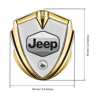 Jeep Metal Domed Emblem Gold Light Base Greyscale Logo Edition