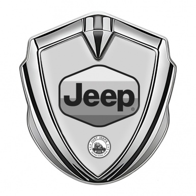 Jeep Metal Domed Emblem Silver Light Base Greyscale Logo Edition