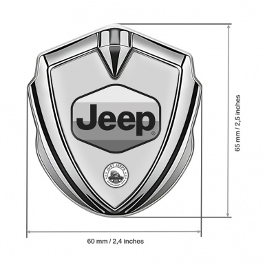 Jeep Metal Domed Emblem Silver Light Base Greyscale Logo Edition