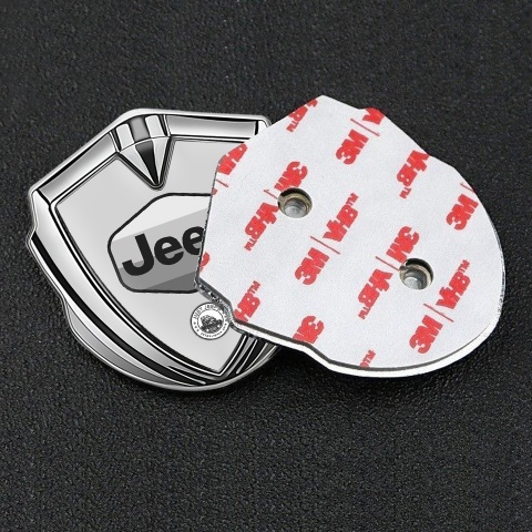 Jeep Metal Domed Emblem Silver Light Base Greyscale Logo Edition