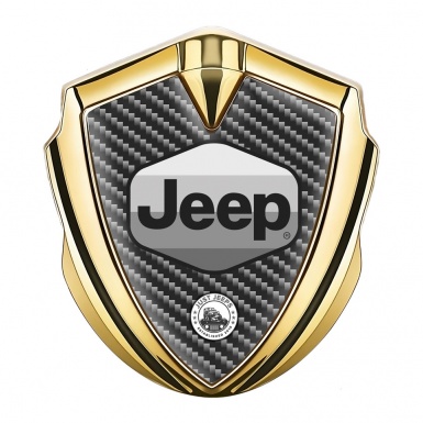 Jeep Badge Self Adhesive Gold Dark Carbon Greyscale Logo Design