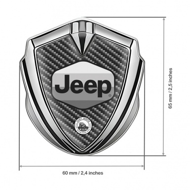 Jeep Badge Self Adhesive Silver Dark Carbon Greyscale Logo Design