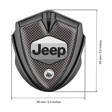 Jeep Emblem Badge Self Adhesive Graphite Grey Carbon Greyscale Logo