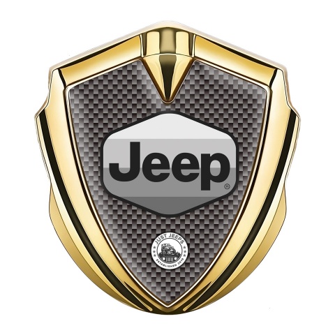 Jeep Emblem Badge Self Adhesive Gold Grey Carbon Greyscale Logo