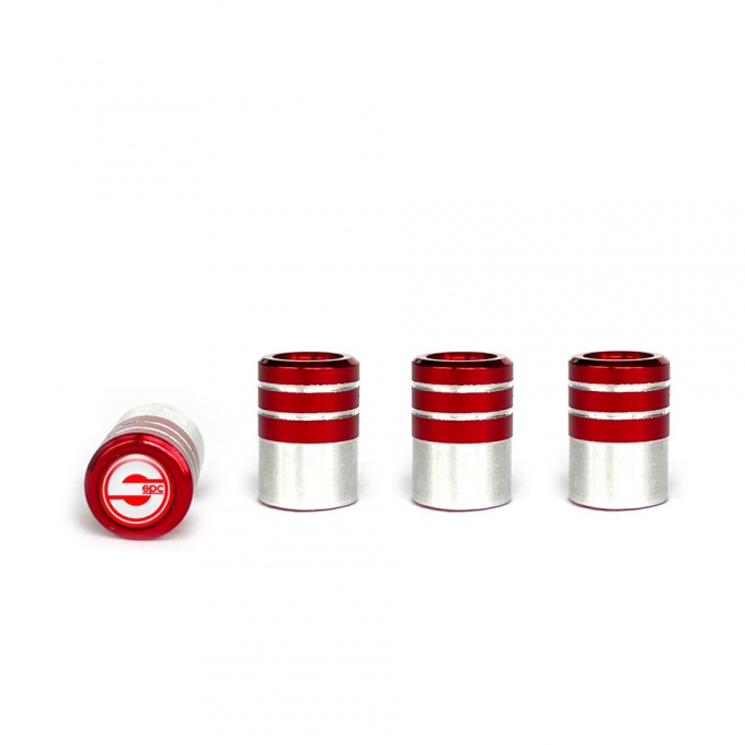 Sparco Valve Steam Caps Red - Aluminum 4 pcs Red Silicone Sticker