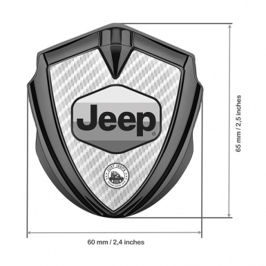 Jeep Emblem Fender Badge Graphite White Carbon Greyscale Logo