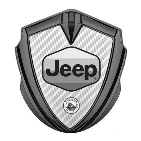 Jeep Emblem Fender Badge Graphite White Carbon Greyscale Logo