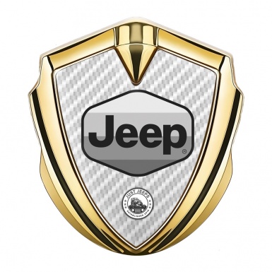 Jeep Emblem Fender Badge Gold White Carbon Greyscale Logo