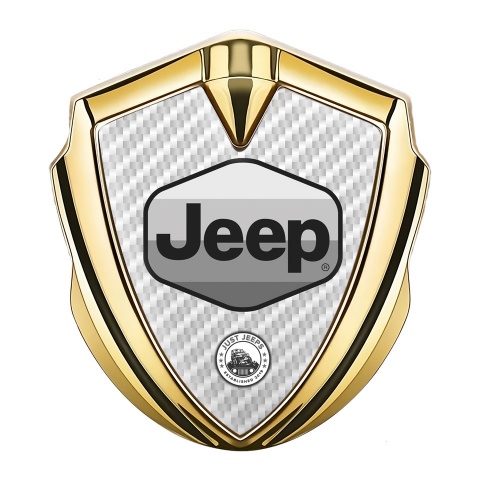 Jeep Emblem Fender Badge Gold White Carbon Greyscale Logo