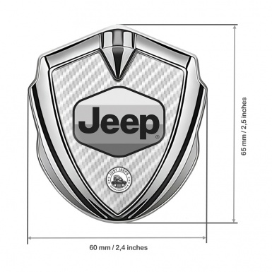 Jeep Emblem Fender Badge Silver White Carbon Greyscale Logo