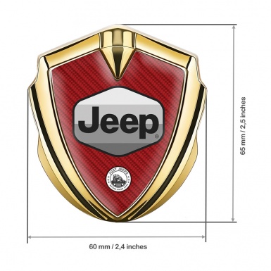 Jeep Metal Emblem Self Adhesive Gold Red Carbon Greyscale Logo