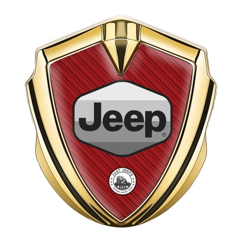 Jeep Metal Emblem Self Adhesive Gold Red Carbon Greyscale Logo