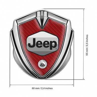 Jeep Metal Emblem Self Adhesive Silver Red Carbon Greyscale Logo