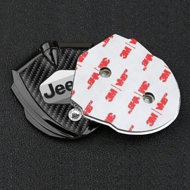 Jeep Fender Emblem Badge Graphite Black Carbon Greyscale Logo