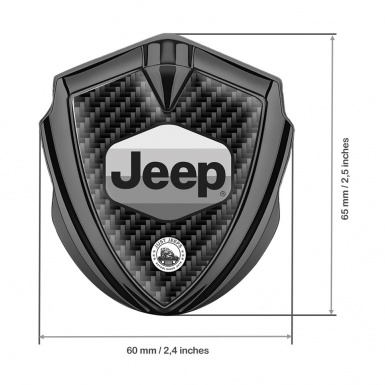 Jeep Fender Emblem Badge Graphite Black Carbon Greyscale Logo