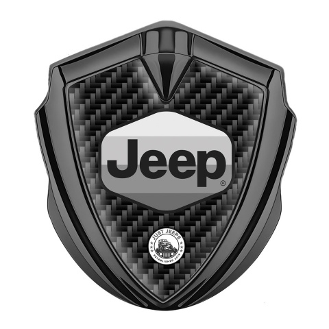 Jeep Fender Emblem Badge Graphite Black Carbon Greyscale Logo