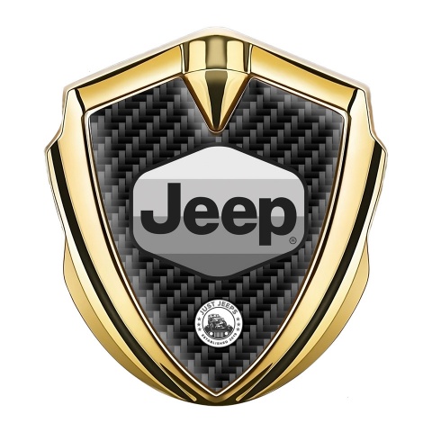 Jeep Fender Emblem Badge Gold Black Carbon Greyscale Logo