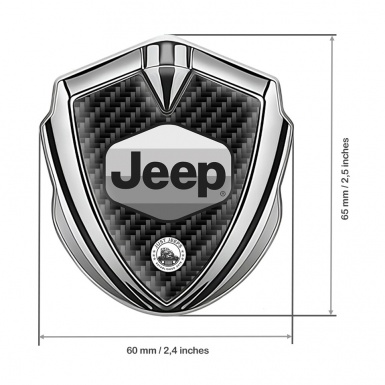 Jeep Fender Emblem Badge Silver Black Carbon Greyscale Logo