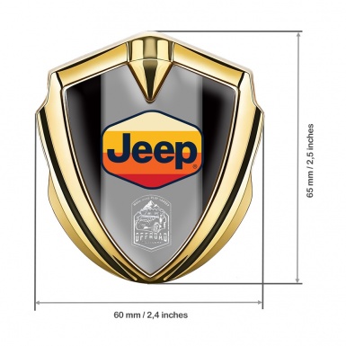 Jeep Emblem Trunk Badge Gold Black Base Multicolor Logo