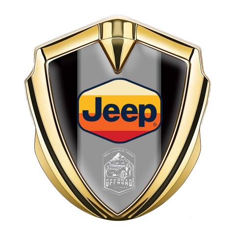 Jeep Emblem Trunk Badge Gold Black Base Multicolor Logo