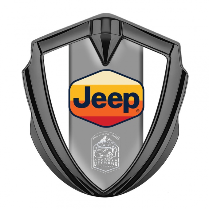 Jeep Emblem Self Adhesive Graphite White Base Multicolor Logo